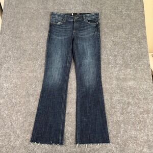 Kut from the Kloth Jeans Womens 8 Denim Natalie Bootcut Dark Wash Raw Hem